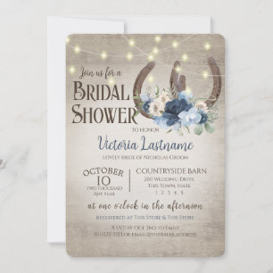 Hoefijzers van Floral en lights Rustic Barn Wood Kaart