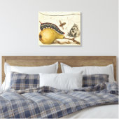 Hoefnagel Vintage Peer & Insecten 1500s Renaissanc Canvas Afdruk (Insitu (Slaapkamer))