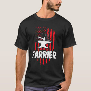 Hoefsmid Vlag Werk Gereedschap Hoefijzer Hoef Snij T-shirt