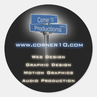 Hoek 10 Producties Ronde Sticker