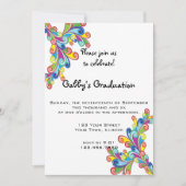 Hoek Curls Graduy Party Uitnodiging (Voorkant)