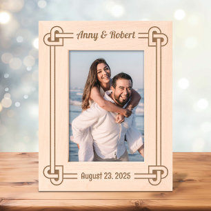 Hoek Hart Vormgegeven Knoop Lijst Wedding 5x7 Gegraveerde Lijstjes