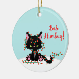 Hoek Kat in licht Keramisch Ornament