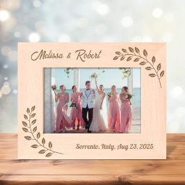 Hoek Krans Branch Paar Trouwen 7x5 Gegraveerde Lijstjes