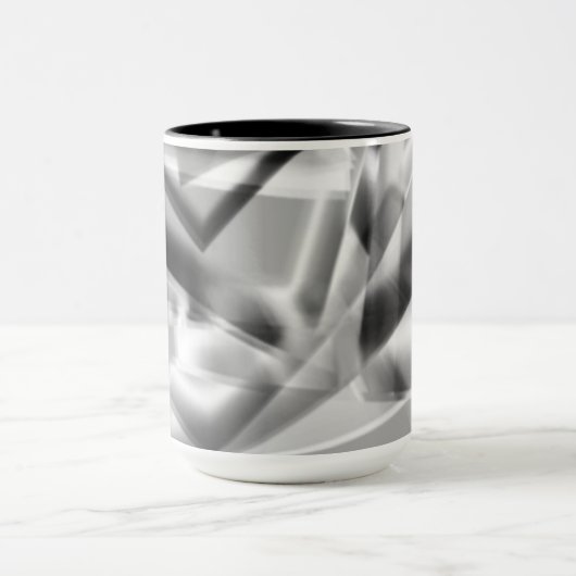 Hoek van vierkante stukken acryl, grijs tot wit mok (Midden)