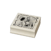 Hoek Wervelingen Vierkant Lijst Trouwfoto Rubberstempel (Stempel)