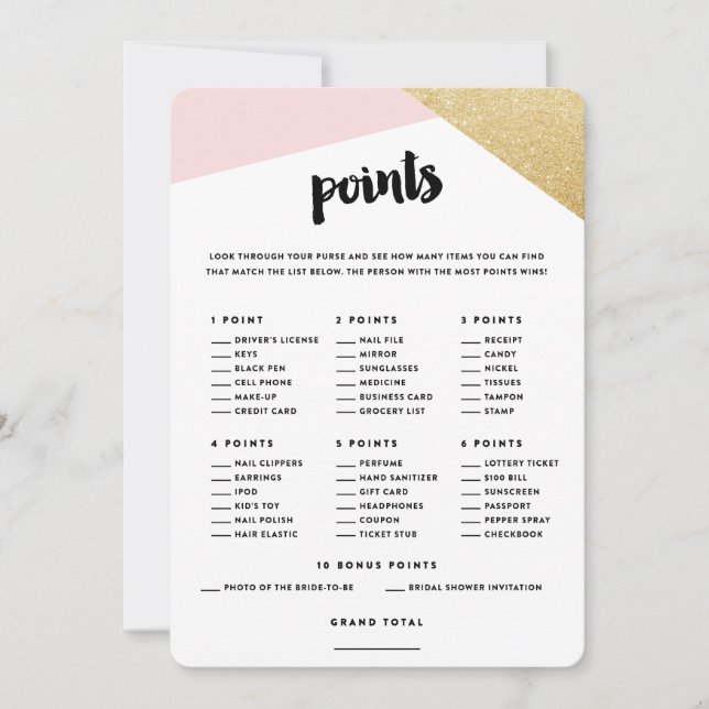 Hoeken | Bruidsfeest Tas Punten Kaarten (Voorkant)