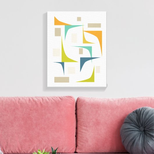 Hoeken Midden eeuw Modern Canvas Afdruk (Insitu (Woonkamer))