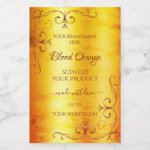 hoeken voor Oranje marmer Product Label Voedselcontainer Etiket