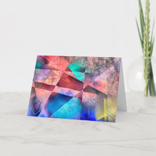Hoekig kleurrijk Abstract schilderij Kaart