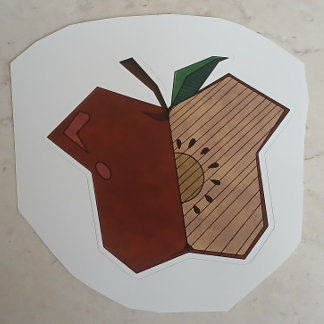 Hoekige appel sticker