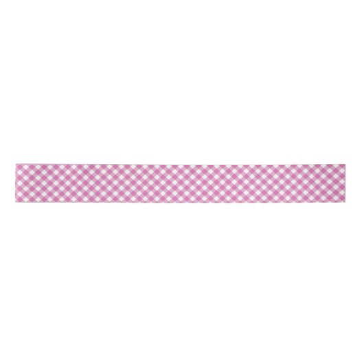 Hoekige Roze en Witte Gingham Lint (Voorkant)