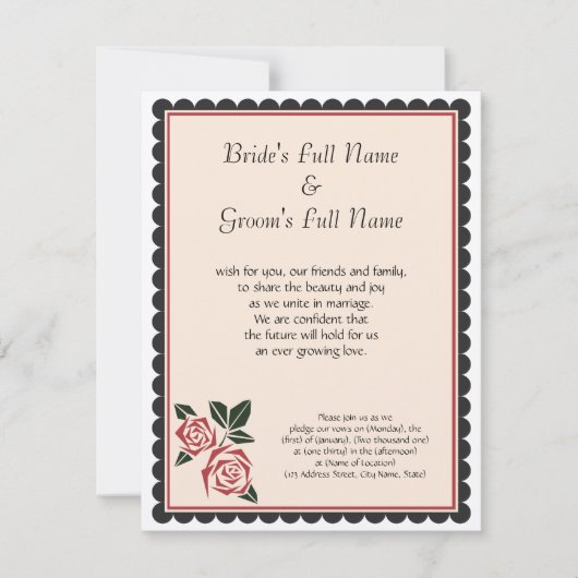 Hoekige Rozen Kaart (Voorkant)