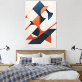 Hoekige Symfonie Canvas Afdruk (Insitu (Slaapkamer))