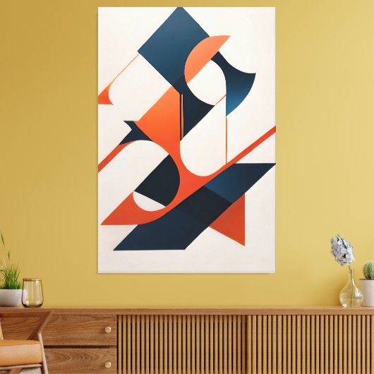 Hoekige Symfonie Canvas Afdruk (Insitu (Woonkamer))