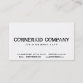 hoekkind visitekaartje (Achterkant)