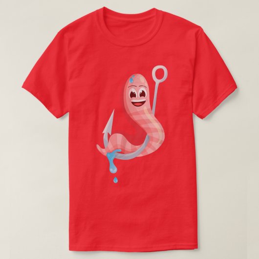 Hoekvisserij regenworm t-shirt (Design voorkant)