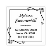 Hoekwervelingen Vierkant Lijst Adres Zelfinktende Stempel (Design)