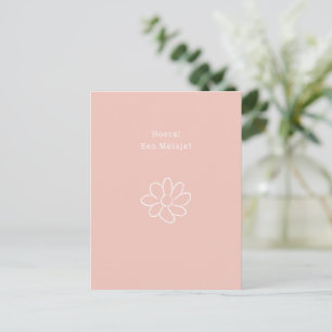 Hoera Een Meisje Nieuwe Baby Bloem Quote Kaart