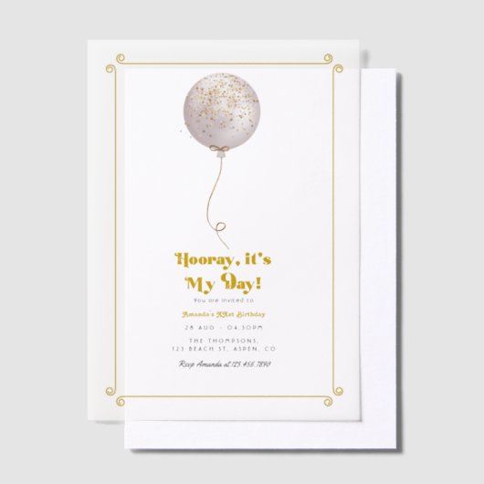 Hoera, het is mijn dag! verjaardagsfeestje vellum uitnodigingen (Offset)