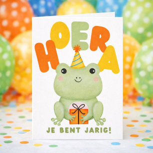Hoera je bent jarig Kikker Verjaardaag  Kaart