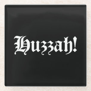 Hoera! {Middeleeuwse typografie} Glazen Onderzetter