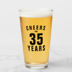 Hoera voor 35 jaar! 35e verjaardag bierglas cadeau glas