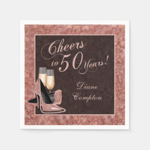 Hoera voor 50 Years Roos Gold Servet