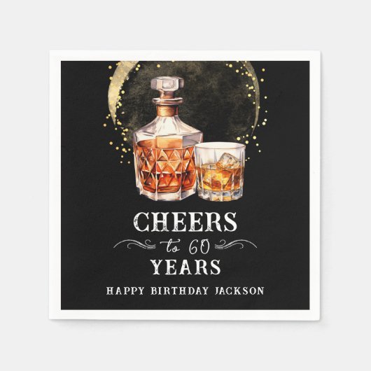 Hoera voor 60 Years Whiskey Servet (Voorkant)