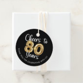 Hoera voor 80 Years Script Balloon Bedankjes Labels (In situ)