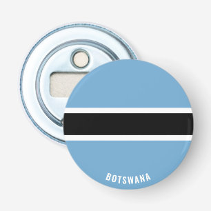 Hoera voor Botswana! Prachtig patriottisch Button Flesopener