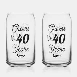Hoera voor de jaren Soda Glass Blikvorm Glas