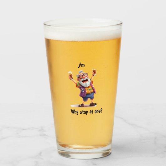 Hoera voor de Senior Party Pro Glas (Voorkant gevuld)