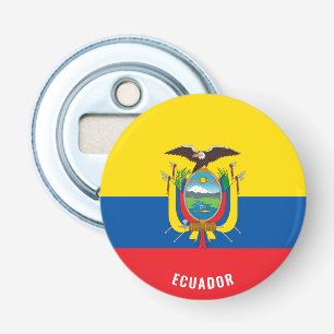 Hoera voor Ecuador! Prachtig patriottisch Button Flesopener