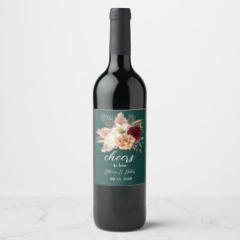 Hoera voor Emerald Wedding Label Wijn Etiket