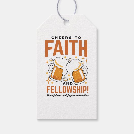 Hoera voor Faith & Fellowship - Oktoberfest T-shir Cadeaulabel (Voorkant)