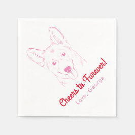 Hoera voor Furever! Corgi Wedding Napkins Servet