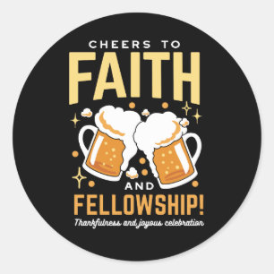 Hoera voor Geloof & Fellowship - Oktoberfest Ronde Sticker