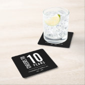 Hoera voor Jaren in Business Jubileum Vierkante Kartonnen Onderzetter (Insitu)