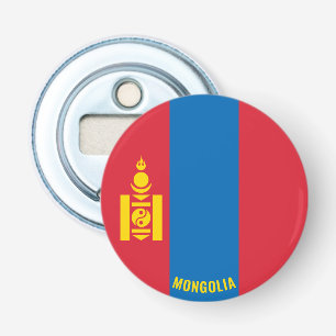 Hoera voor Mongolië! Prachtig patriottisch Button Flesopener