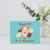 Hoera voor orale hygiëne briefkaart (Staand voorkant)