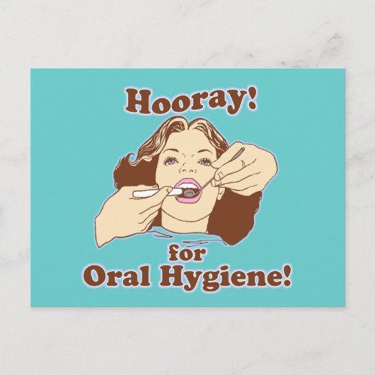 Hoera voor orale hygiëne briefkaart (Voorkant)