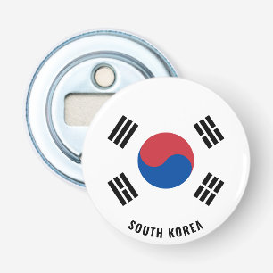 Hoera voor Zuid-Korea! Prachtig patriottisch Button Flesopener