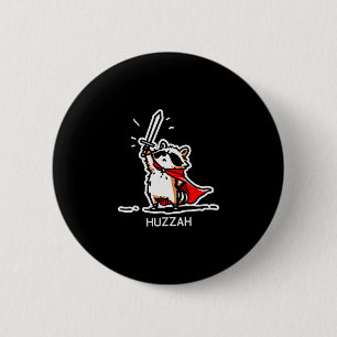 Hoera Wasbeer Ridder Grappig Zwaard Meme Citaat Ronde Button 5,7 Cm