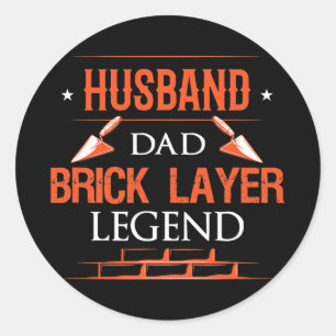 Hoesbandpap bricklayer legende brickmason masonry ronde sticker