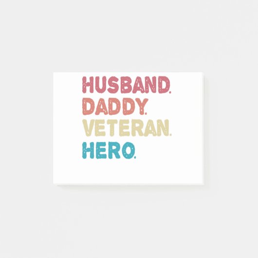 Hoesbandvader Veteran held Funny Cool Dad Retro Post-it® Notes (Voorkant)