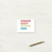 Hoesbandvader Veteran held Funny Cool Dad Retro Post-it® Notes (Op bureau)