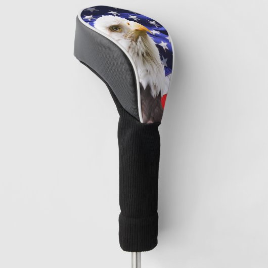 Hoesje Amerikaanse vlag en Eagle Golf Head Golfheadcover (Schuin)