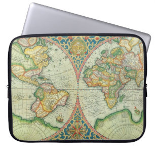 hoesje Antiek plattegrond laptop Sleeve