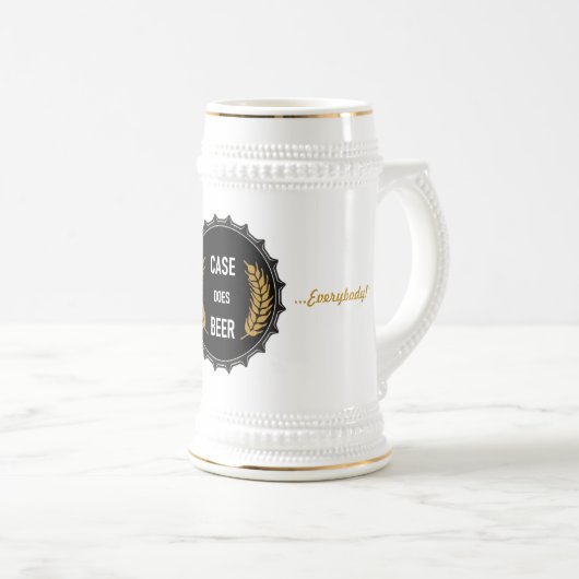 Hoesje Do Beer White and Gold German 22oz Stein Bierpul (Voorkant rechts)